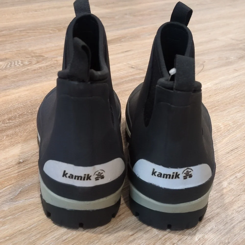 ⚫🥾 Kamik Men's Black and Gray Rain Boots size 7 ⚫🥾